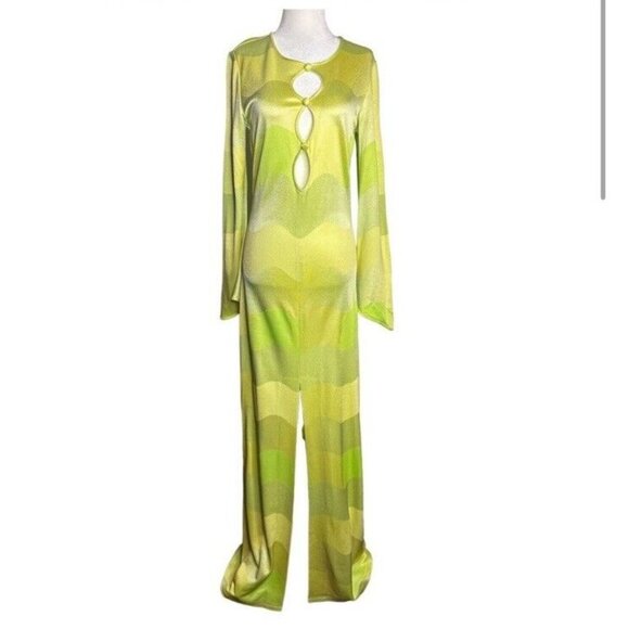 Alexis Serena Dress Lime Waves Maxi - Picture 5 of 8